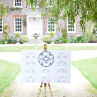 Blue and white chinoiserie Seating Chart