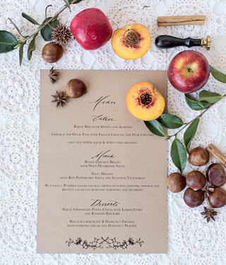 Menu- Rustic Orchard Collection
