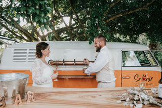 Relaxed wedding vibes with Kombi bar and beer taps