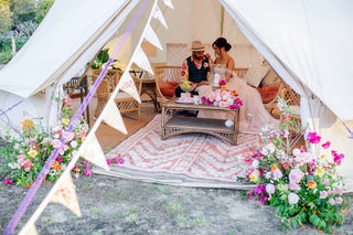 Quirky & Colourful glamping wedding style