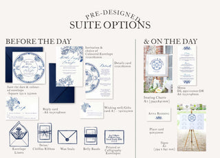 Blue and white Chinoiserie style Pre-Designed Invitation