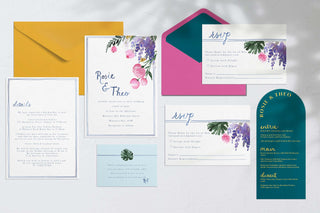 Pink & Yellow bright flowers Pre-Designed Invitation