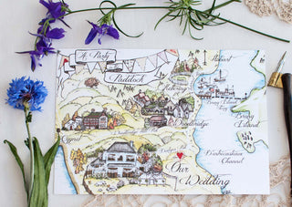 Custom country style wedding map