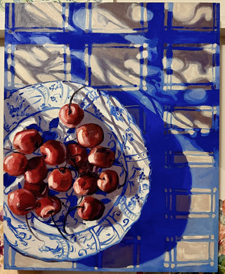 Dappled shadows still life oil painting