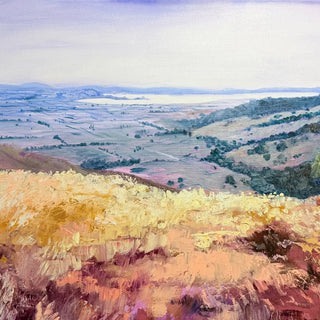 Large textured landscape painting - Room to roam