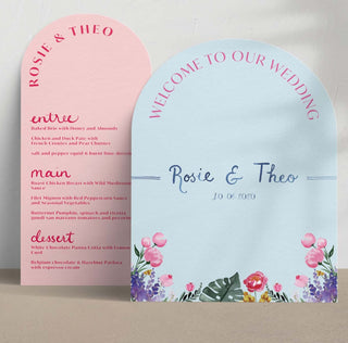 Arch Menu- Colourful Floral Collection